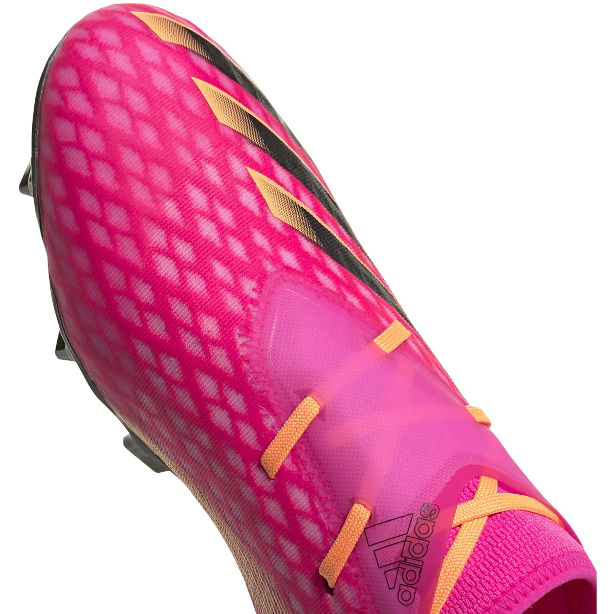 adidas X Ghosted .2 Firm Ground Cleats - Shock Pink/Core Black/Screaming Orange - Image 6
