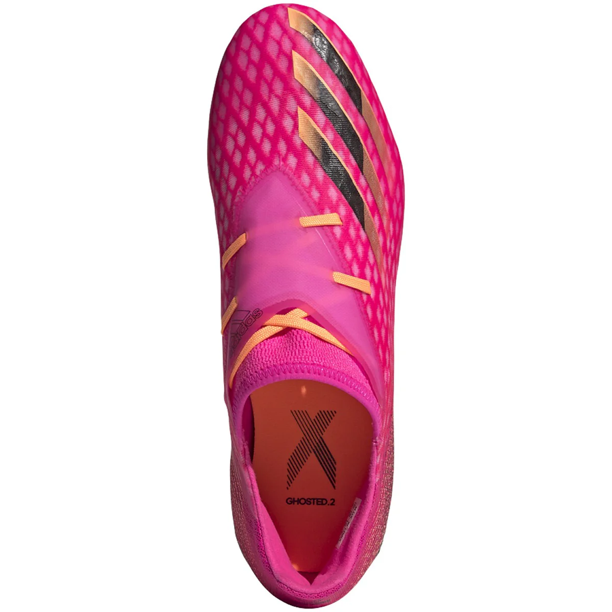 adidas X Ghosted .2 Firm Ground Cleats - Shock Pink/Core Black/Screaming Orange - Image 7