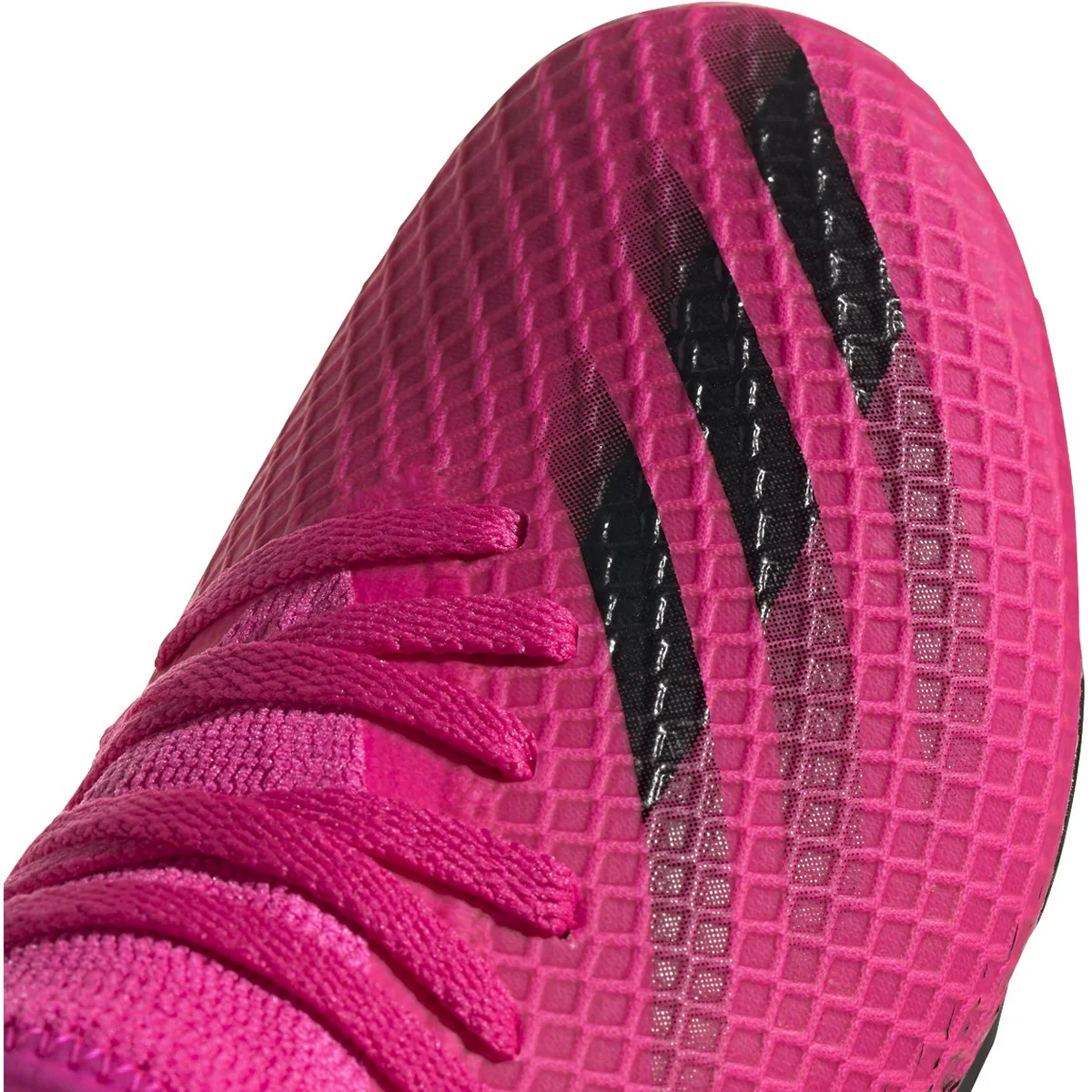 adidas X Ghosted.3 JUNIOR Firm Ground Soccer Shoe - Shock Pink / Core Black / Screaming Orange - Image 4