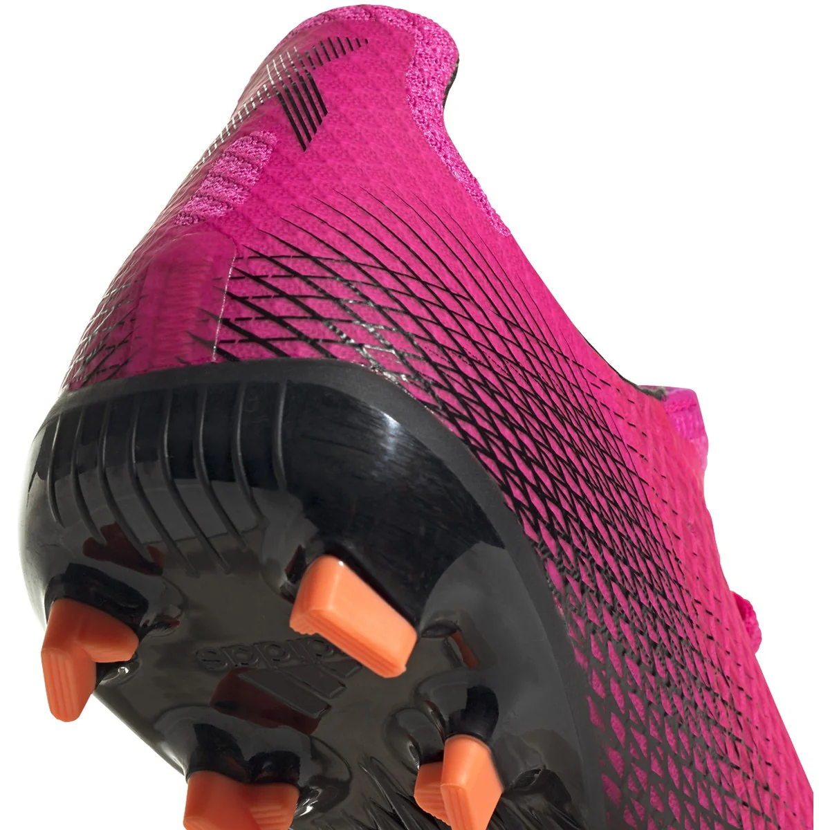 adidas X Ghosted.3 JUNIOR Firm Ground Soccer Shoe - Shock Pink / Core Black / Screaming Orange - Image 5