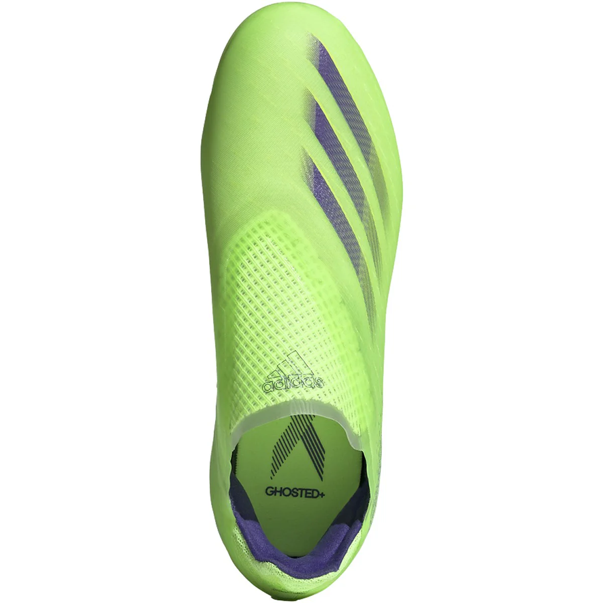 adidas X Ghosted+ FG JUNIOR Firm Ground Soccer Cleat - Signal Green/Energy Ink/Semi Solar Slime - Image 3