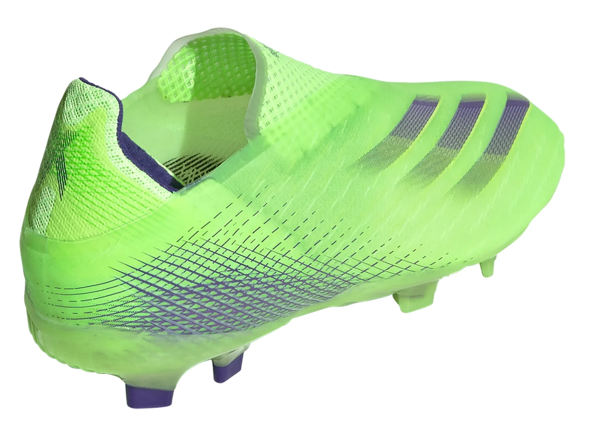 adidas X Ghosted+ FG JUNIOR Firm Ground Soccer Cleat - Signal Green/Energy Ink/Semi Solar Slime - Image 4