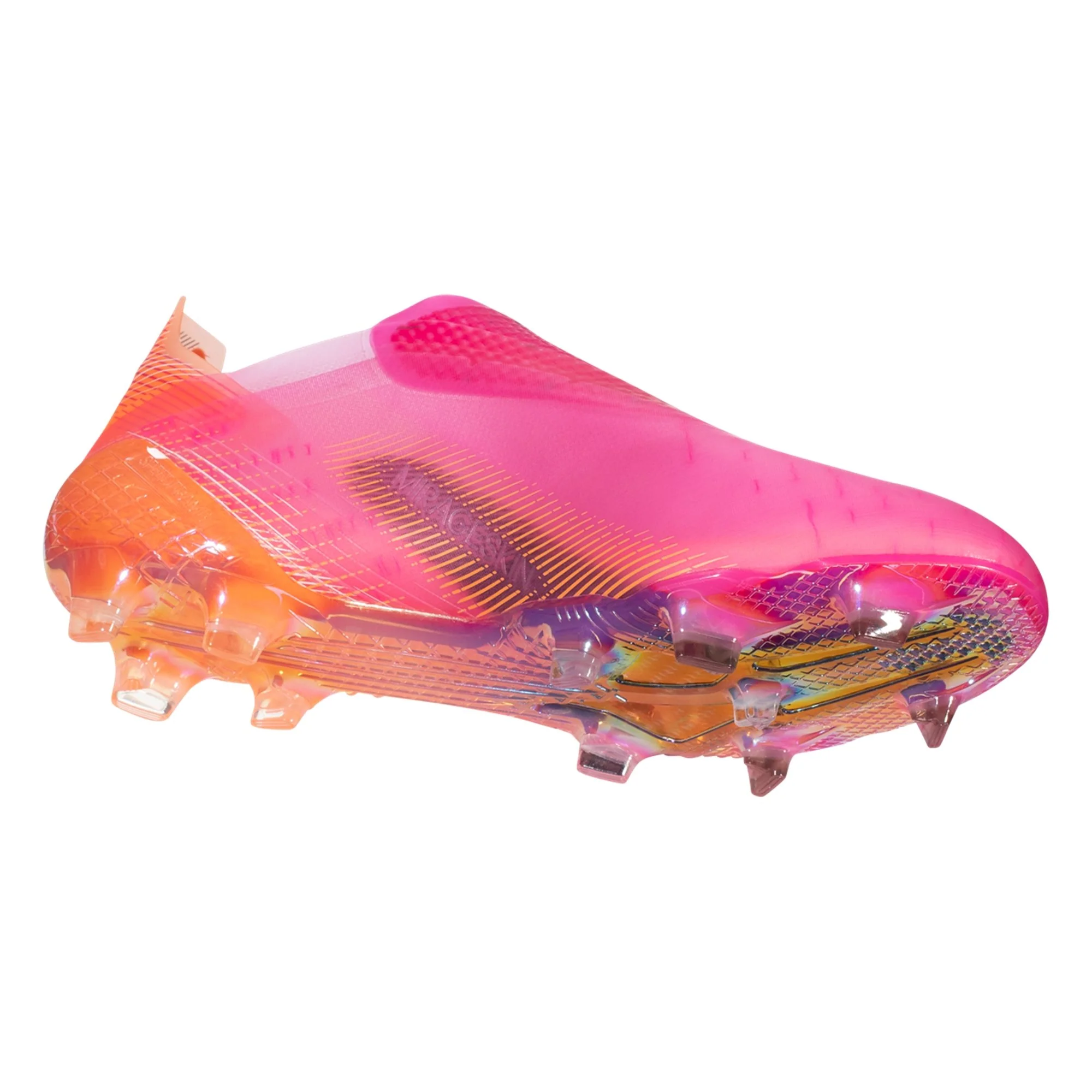 adidas X Ghosted + Firm Ground Cleats - Shock Pink/Core Black/Screaming Orange - Image 6