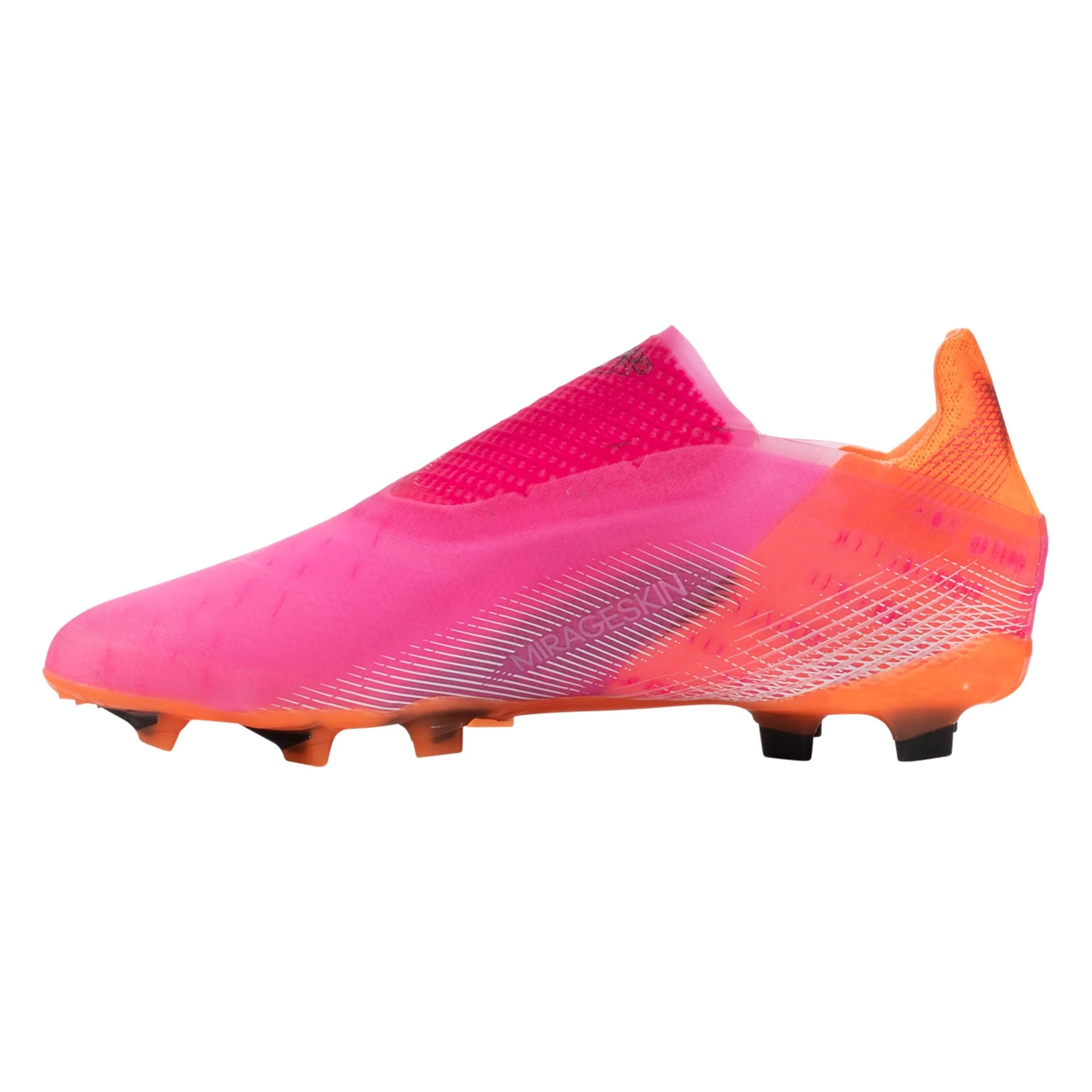 adidas X Ghosted + JUNIOR Firm Ground Soccer Shoe - Shock Pink/Core Black/Screaming Orange - Image 2
