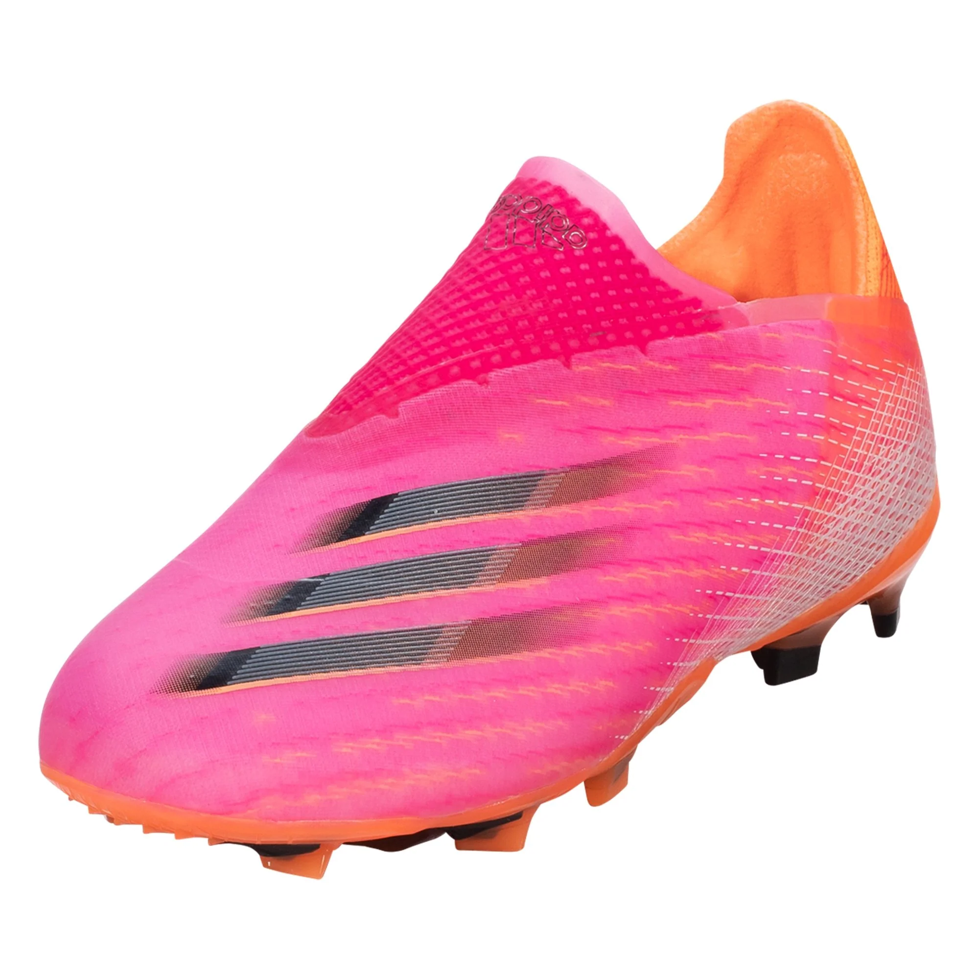 adidas X Ghosted + JUNIOR Firm Ground Soccer Shoe - Shock Pink/Core Black/Screaming Orange - Image 4