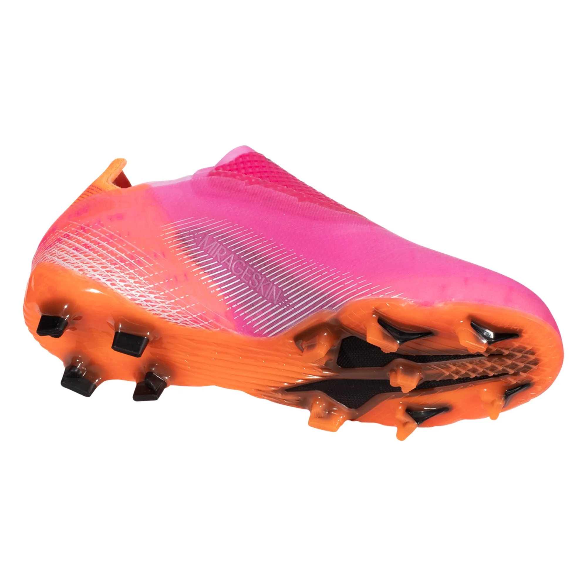 adidas X Ghosted + JUNIOR Firm Ground Soccer Shoe - Shock Pink/Core Black/Screaming Orange - Image 6