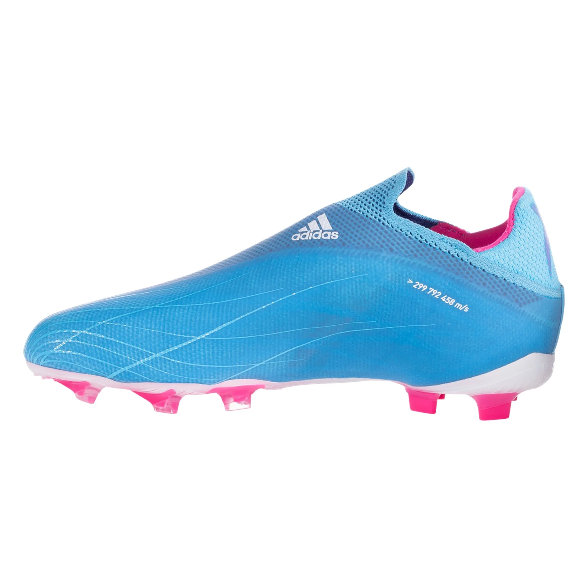 adidas X Speedflow+ FG Junior Firm Ground Soccer -  Cleat Sky Rush/Team Shock Pink/White - Image 2