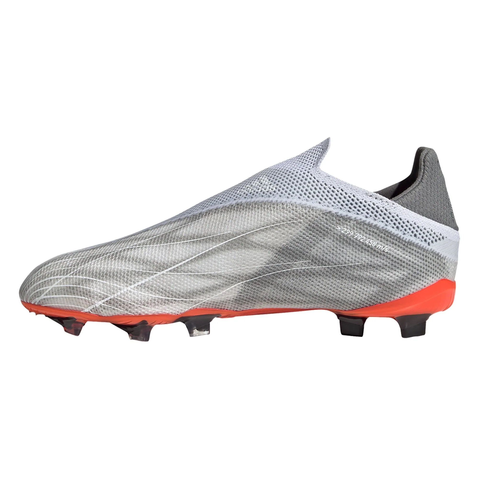 adidas X Speedflow+ FG Junior Firm Ground Soccer Cleat - White/Metallic Iron/Solar Red - Image 2
