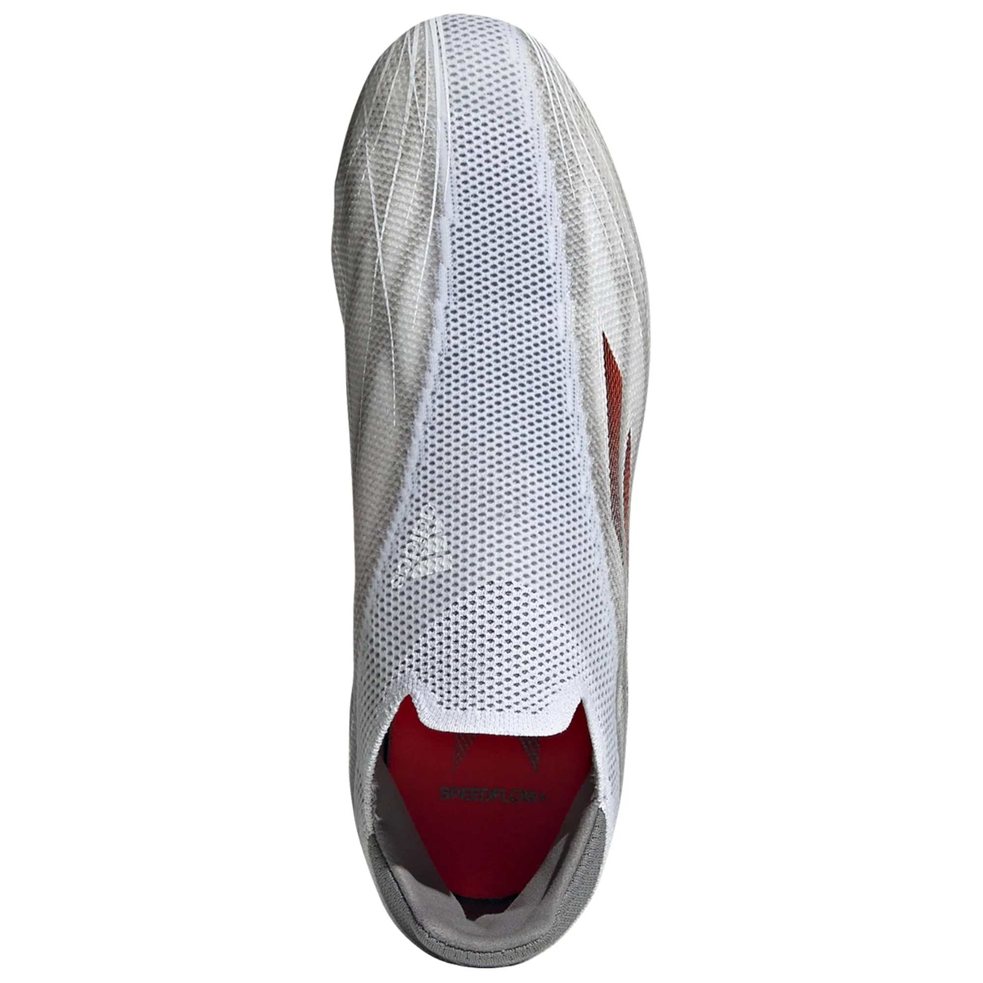 adidas X Speedflow+ FG Junior Firm Ground Soccer Cleat - White/Metallic Iron/Solar Red - Image 3