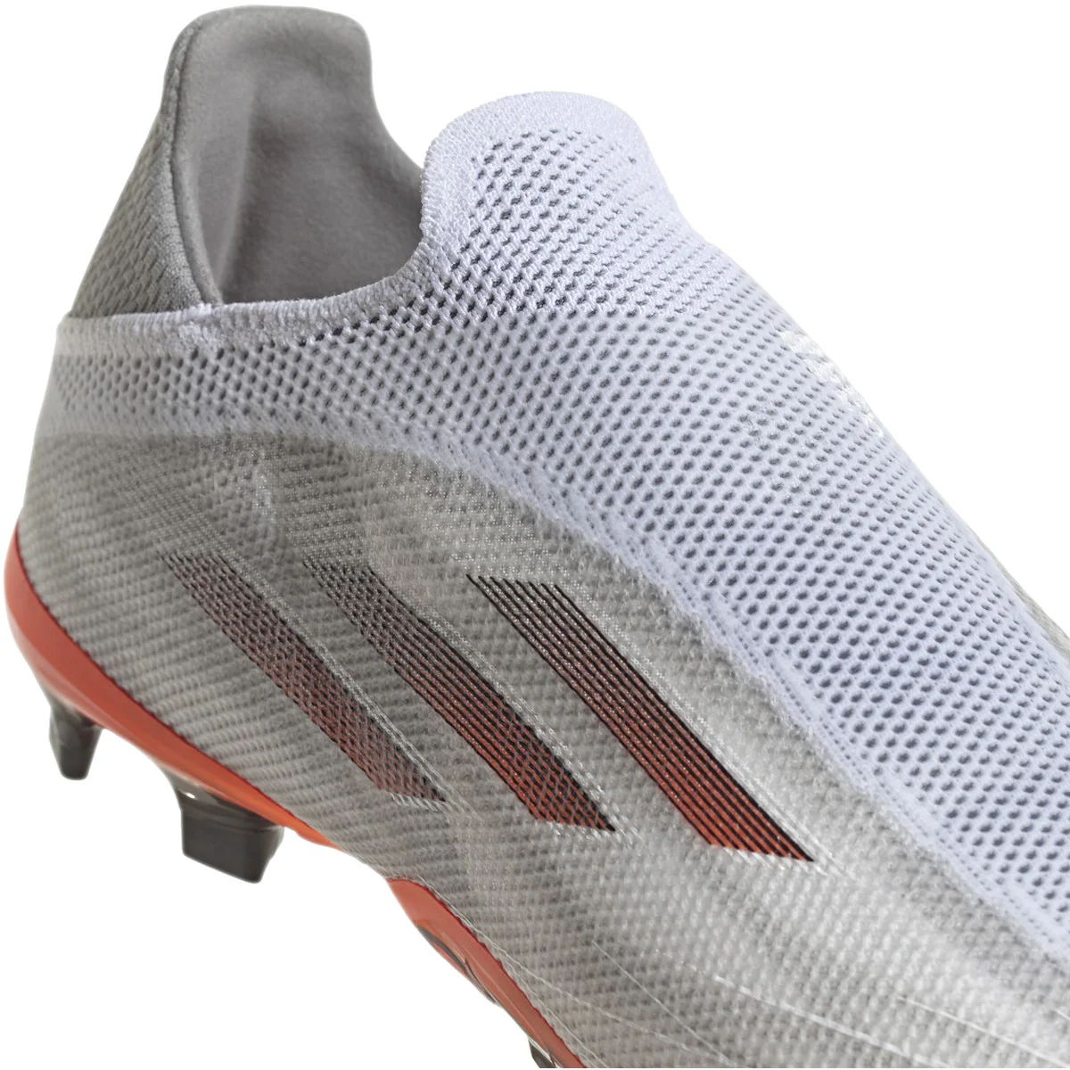 adidas X Speedflow+ FG Junior Firm Ground Soccer Cleat - White/Metallic Iron/Solar Red - Image 4