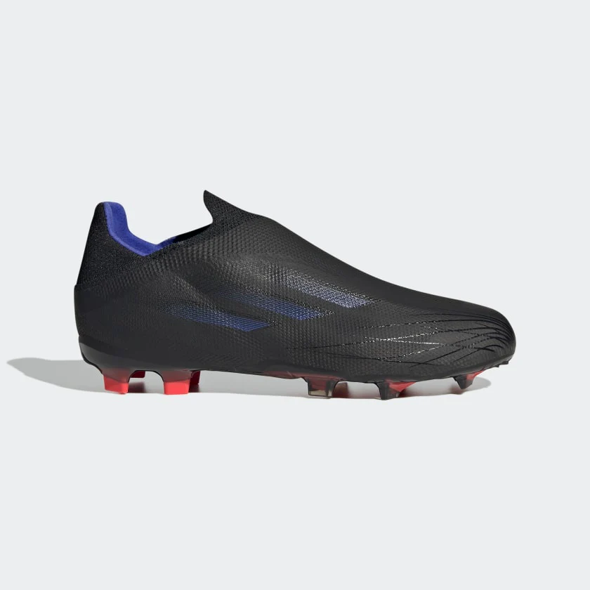 adidas X Speedflow+ JUNIOR Firm Ground Soccer Shoe - Core Black/Sonic Ink/Solar Yellow
