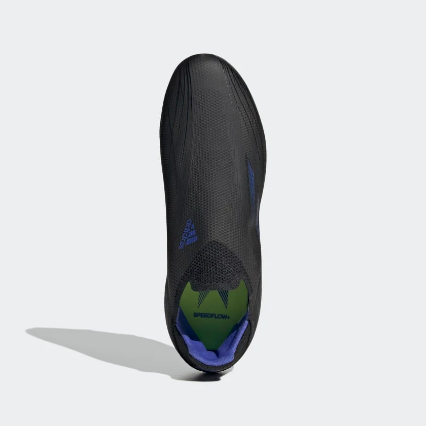 adidas X Speedflow+ JUNIOR Firm Ground Soccer Shoe - Core Black/Sonic Ink/Solar Yellow - Image 3