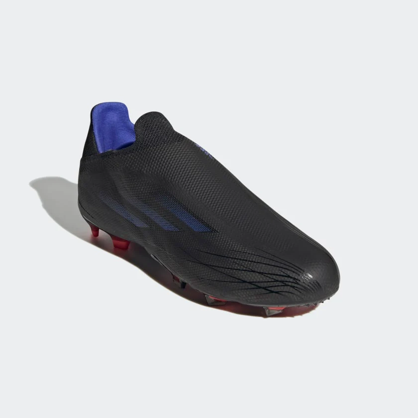 adidas X Speedflow+ JUNIOR Firm Ground Soccer Shoe - Core Black/Sonic Ink/Solar Yellow - Image 7