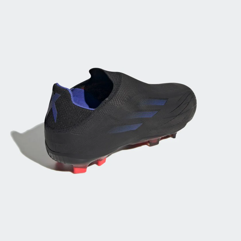 adidas X Speedflow+ JUNIOR Firm Ground Soccer Shoe - Core Black/Sonic Ink/Solar Yellow - Image 8