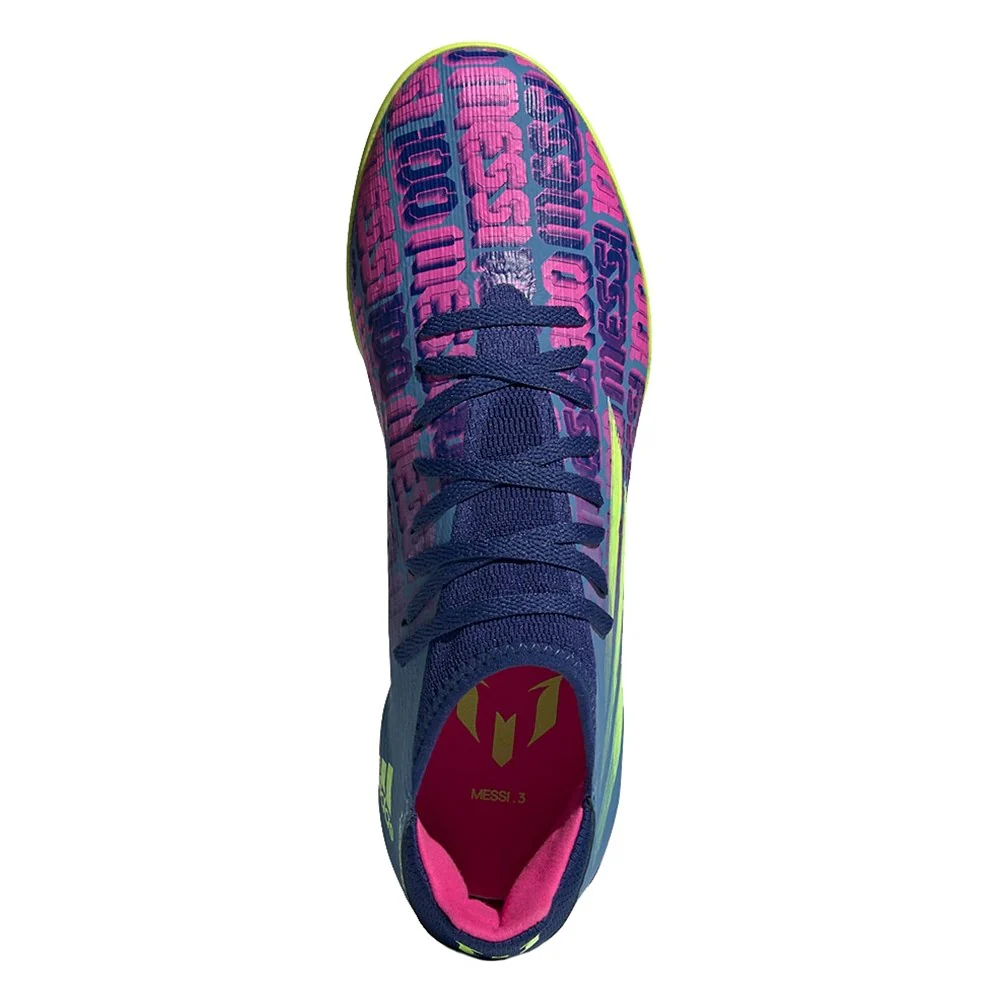 adidas X SPEEDFLOW Messi .3 TF - VictoryBlue/ShockPink/SolarYellow - Image 3