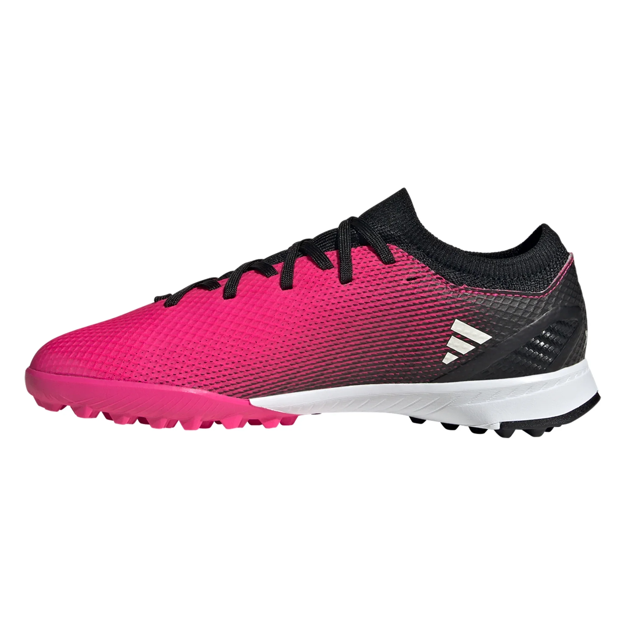 adidas X Speedportal.3 TF Junior Artificial Turf Soccer Cleats - Pink/Metallic/Black - Image 2