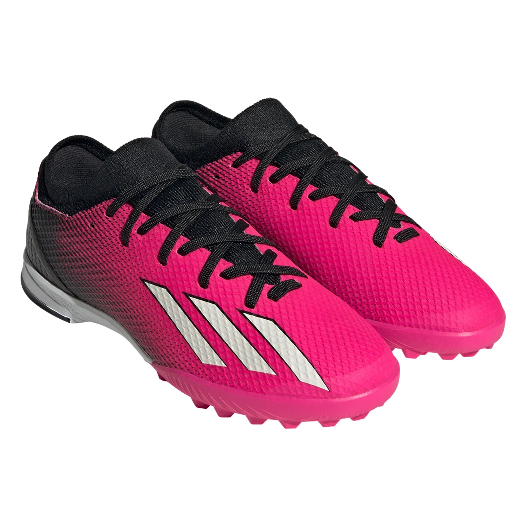 adidas X Speedportal.3 TF Junior Artificial Turf Soccer Cleats - Pink/Metallic/Black - Image 4