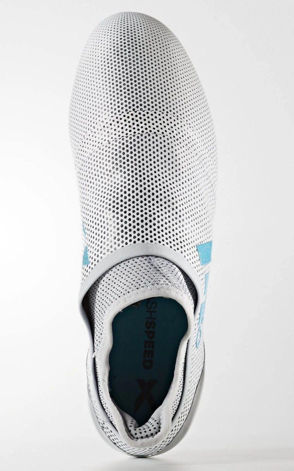 Adidas Youth X 17+ FG Soccer Cleat - White/Energy Blue - Image 3