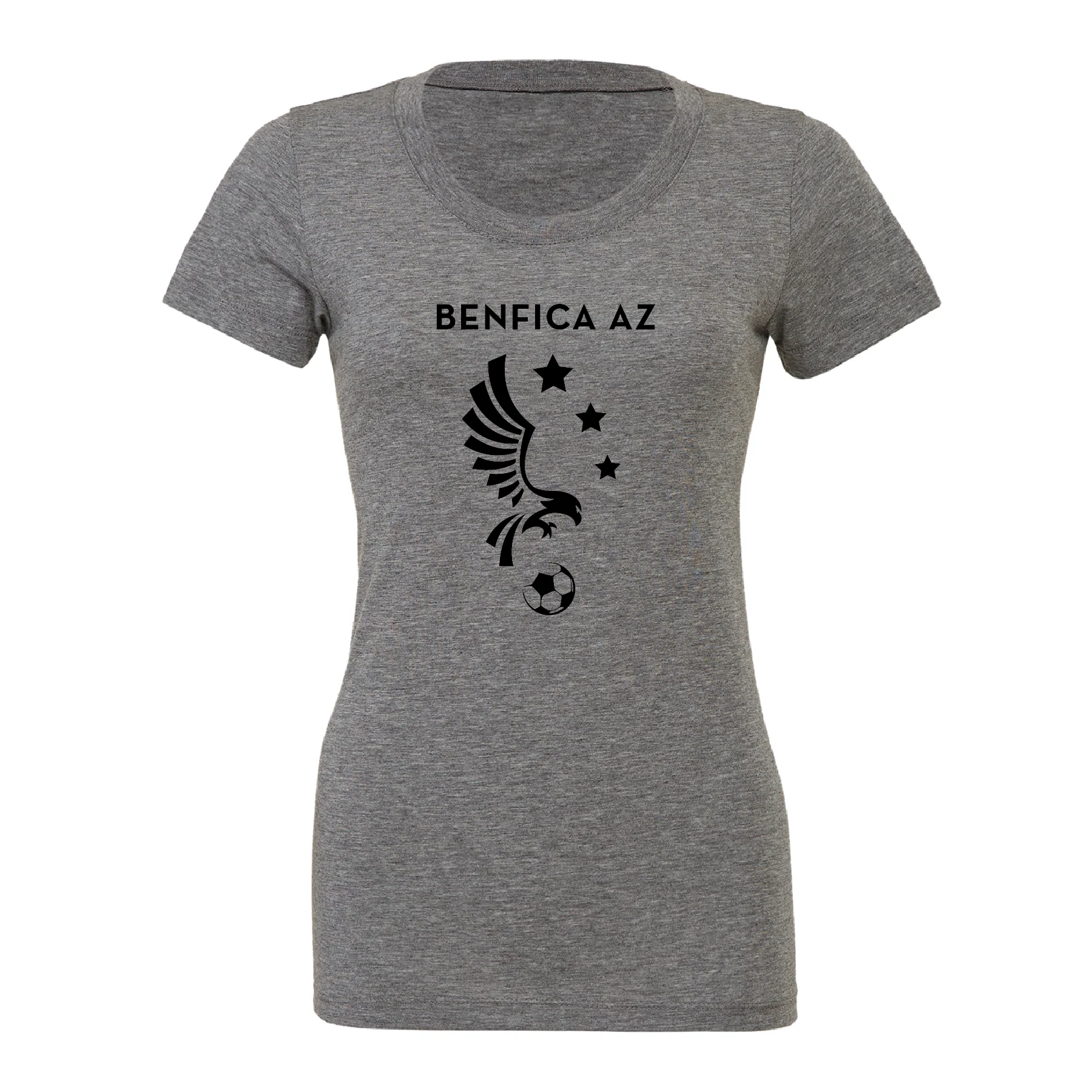 Benfica AZ Seniors (Logo) Bella + Canvas Short Sleeve Triblend T-Shirt Grey - Image 3