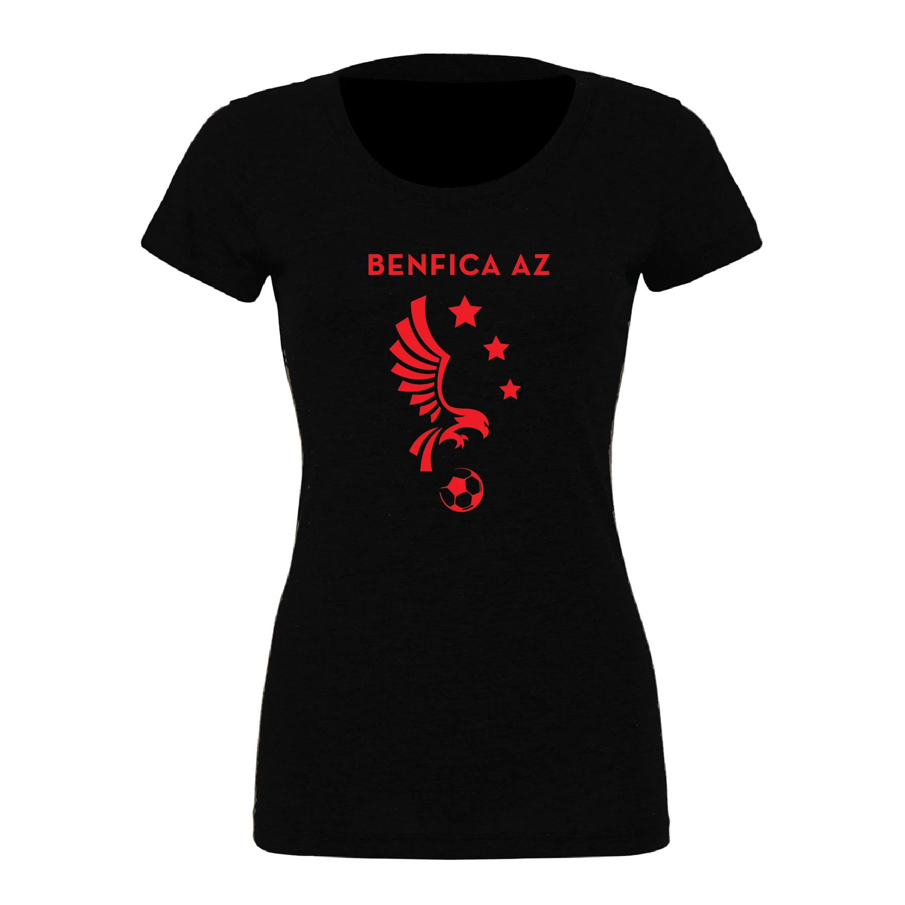 Benfica AZ Seniors (Logo) Bella + Canvas Short Sleeve Triblend T-Shirt Solid Black - Image 3
