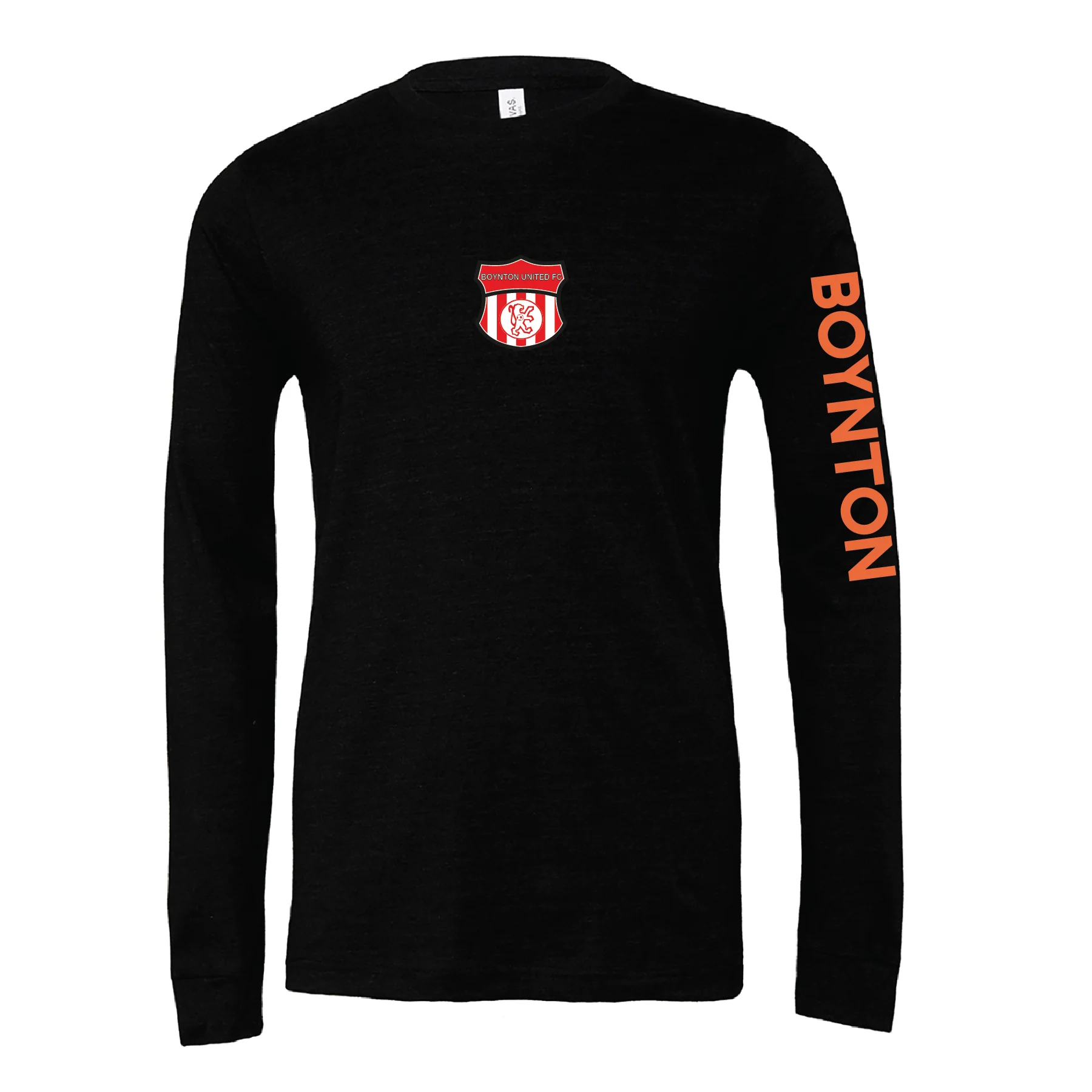 Boynton United (Patch) Bella + Canvas Long Sleeve Triblend T-Shirt Heather Black