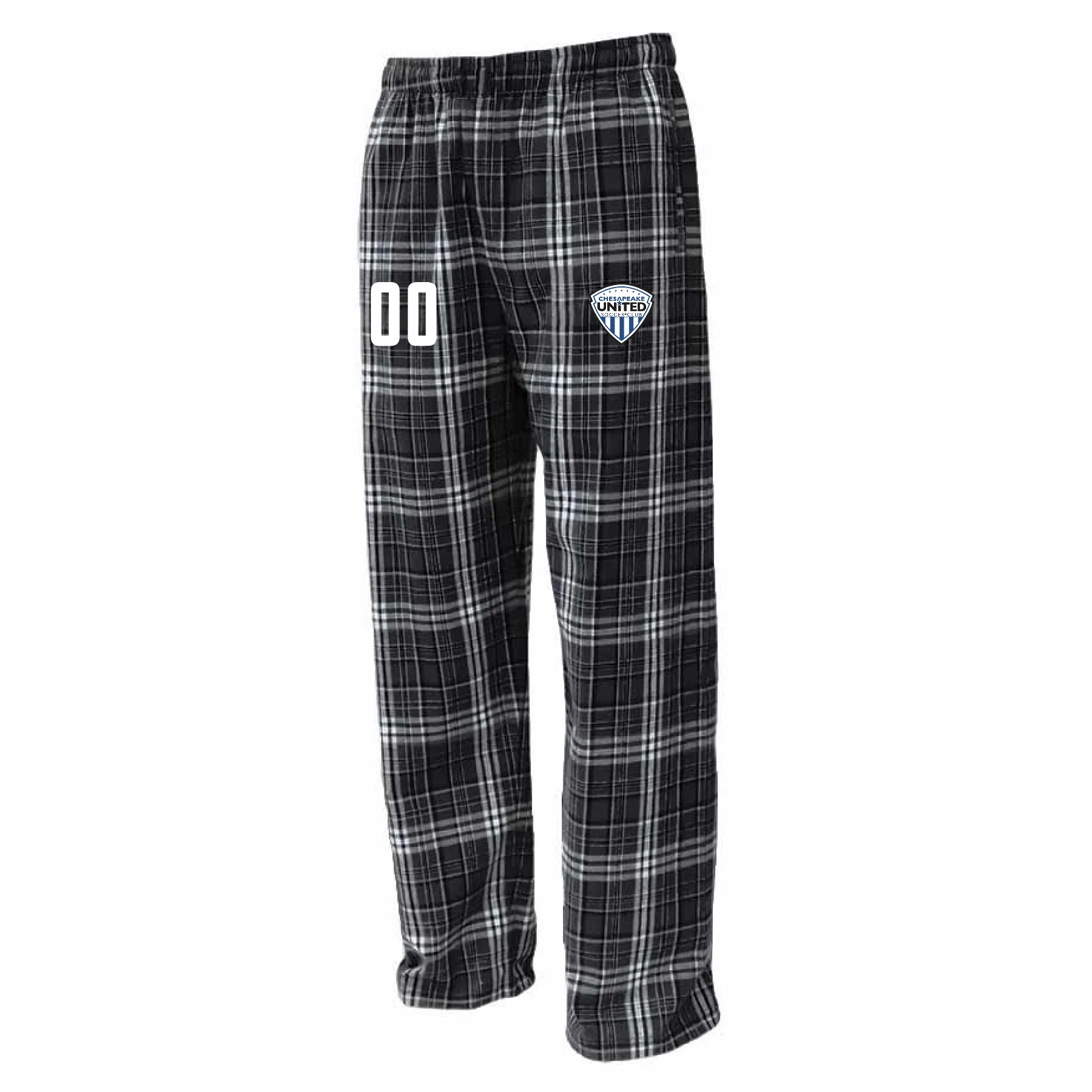 Chesapeake United SC Competitive Flannel Plaid Pajama Pant Black/White