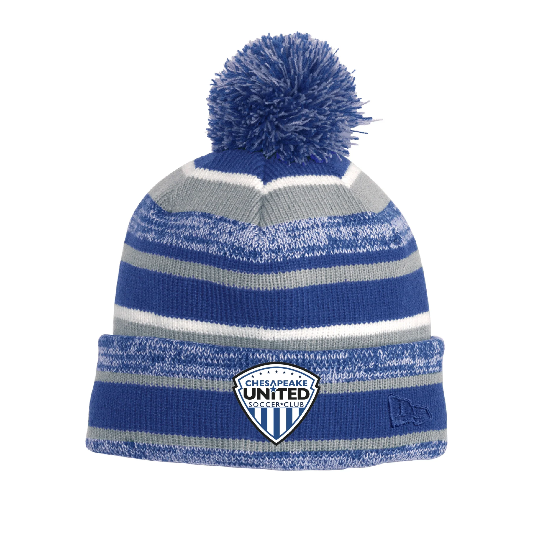Chesapeake United SC Competitive New Era Sideline Bobble Beanie Royal