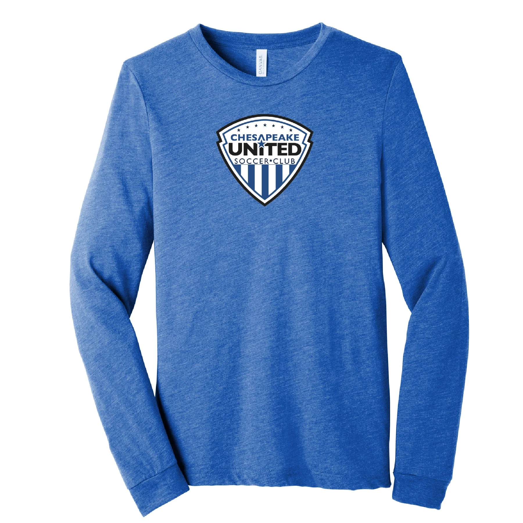 Chesapeake United SC Competitive Shield Short Sleeve Fan Long Sleeve T-Shirt Royal - Youth/Adult
