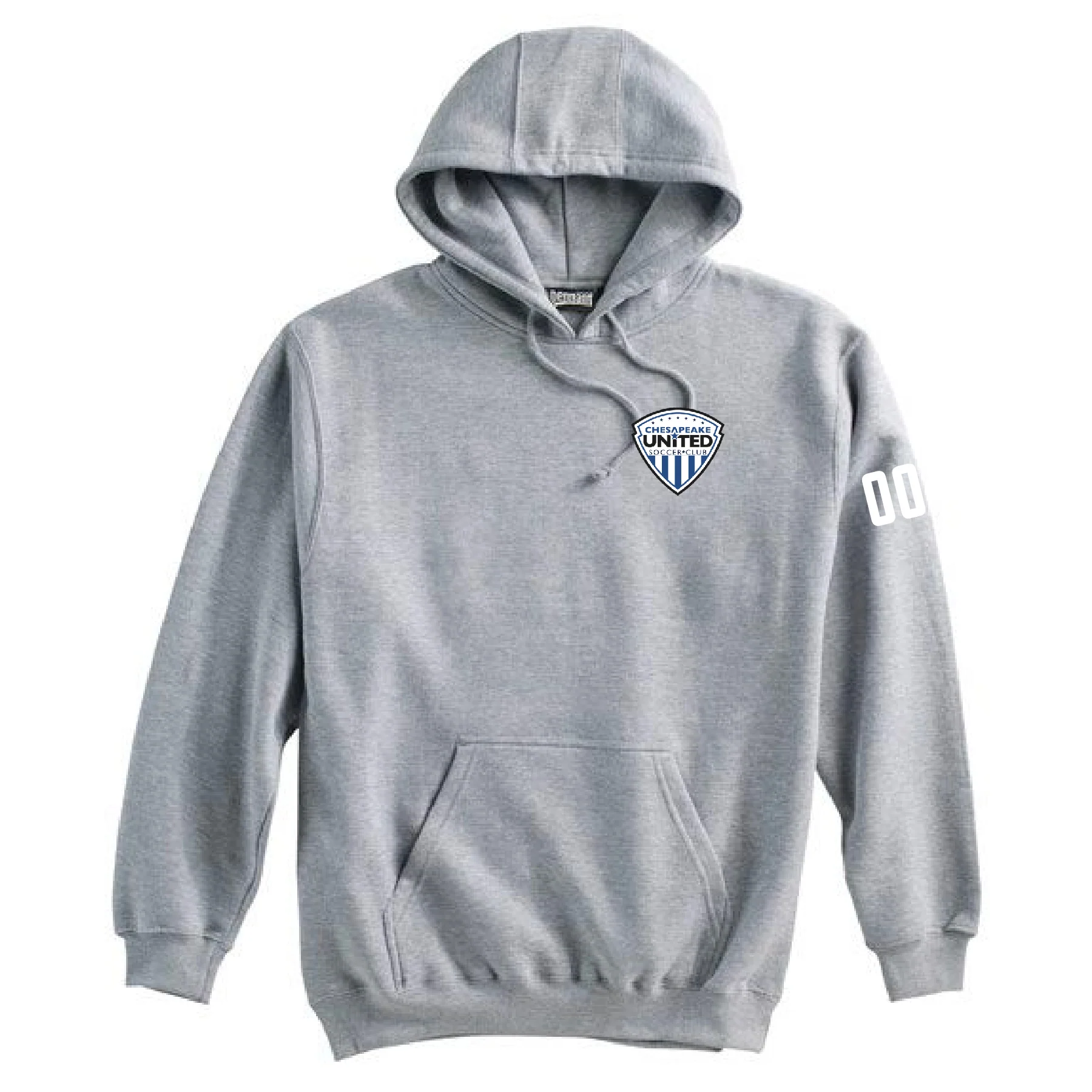 Chesapeake United SC Competitive Crest Pennant Super 10 Hoodie Grey