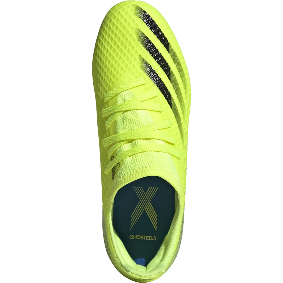adidas X Ghosted.3 FG JUNIOR Firm Ground Cleat - Solar Yellow/Core Black/Team Royal Blue - Image 3