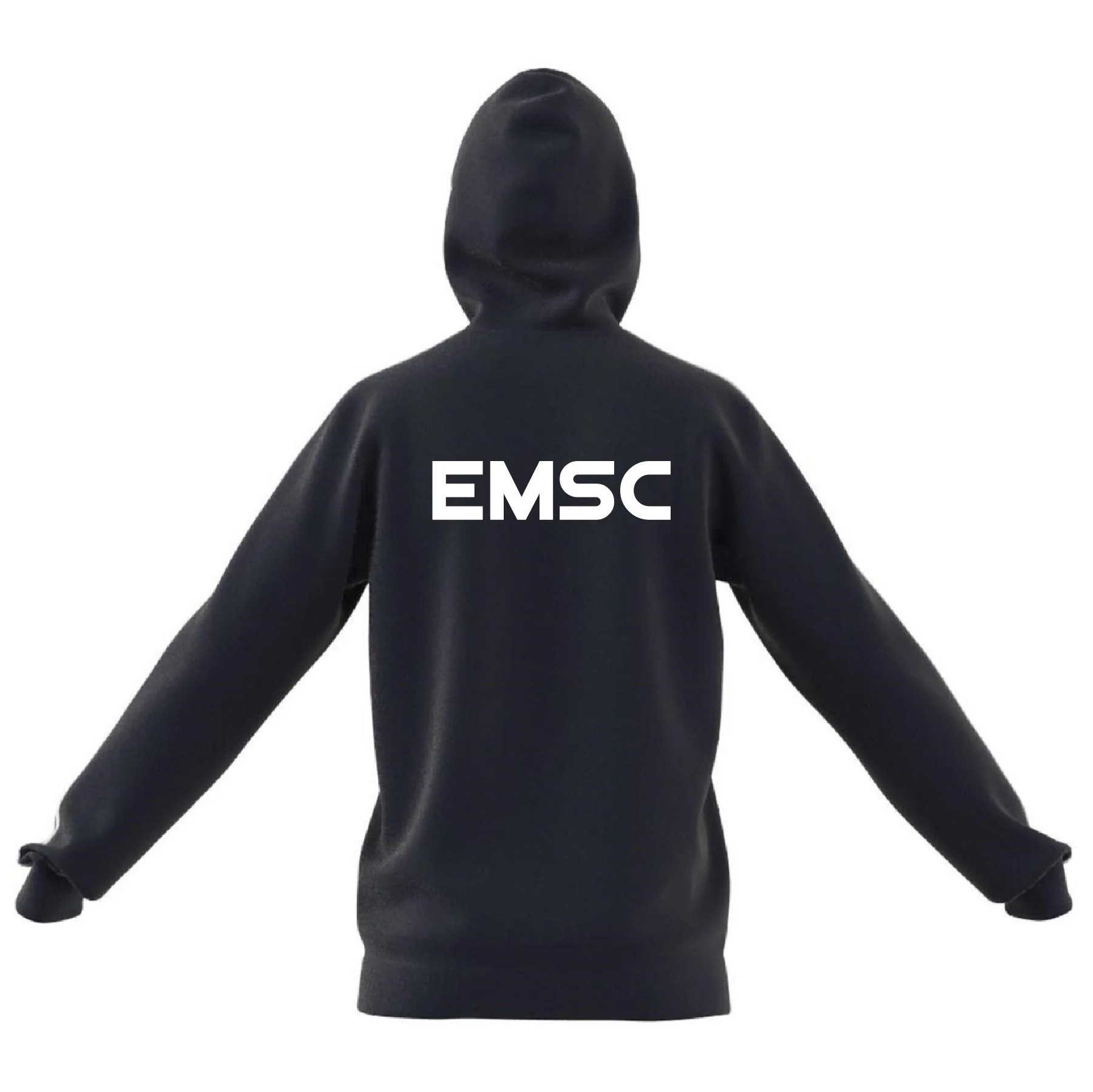 EMSC Long Island Premier adidas Three Stripe Fleece Hoodie - Black - Image 2