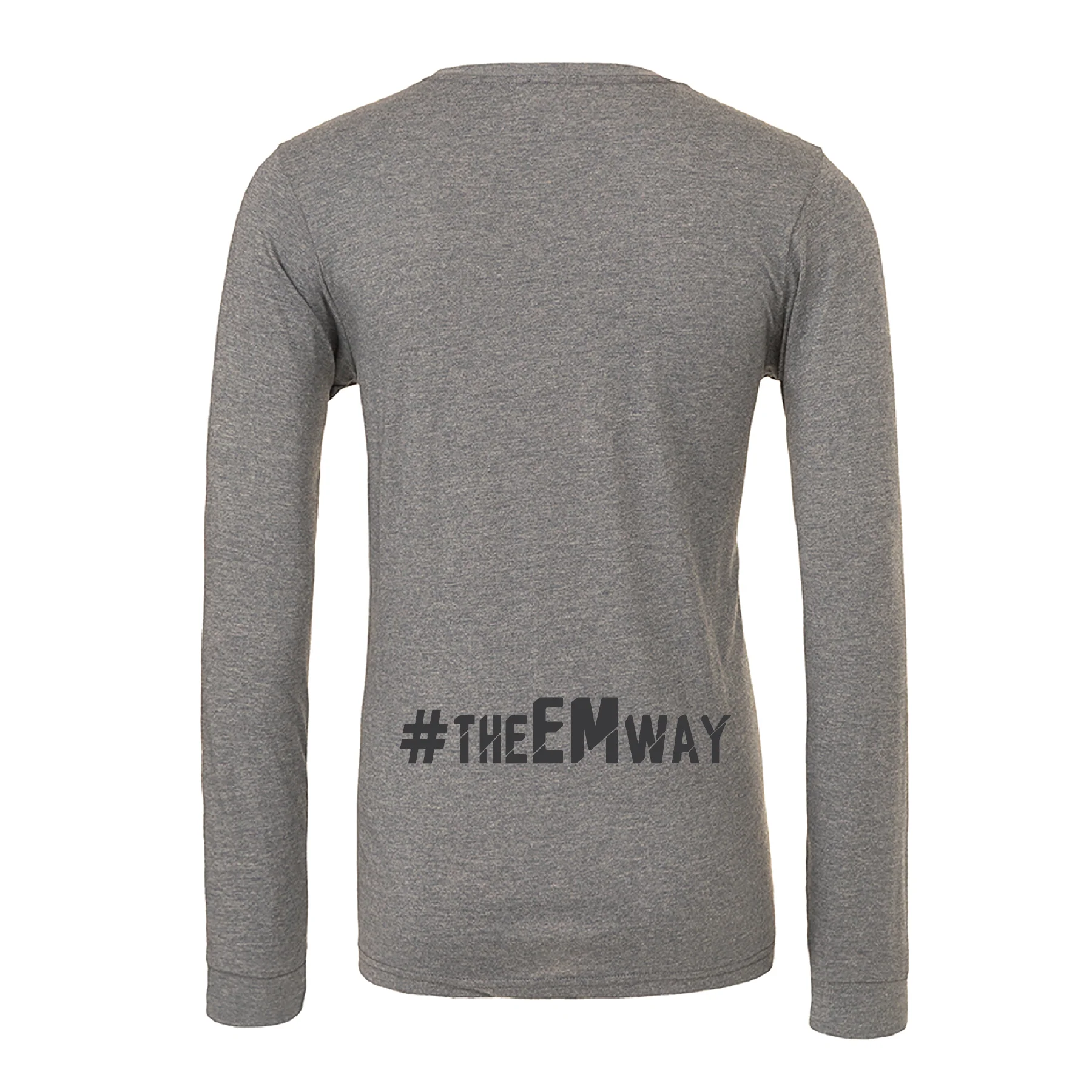 EMSC Long Island Premier (Club Name) Bella + Canvas Long Sleeve Triblend T-Shirt Grey - Image 2