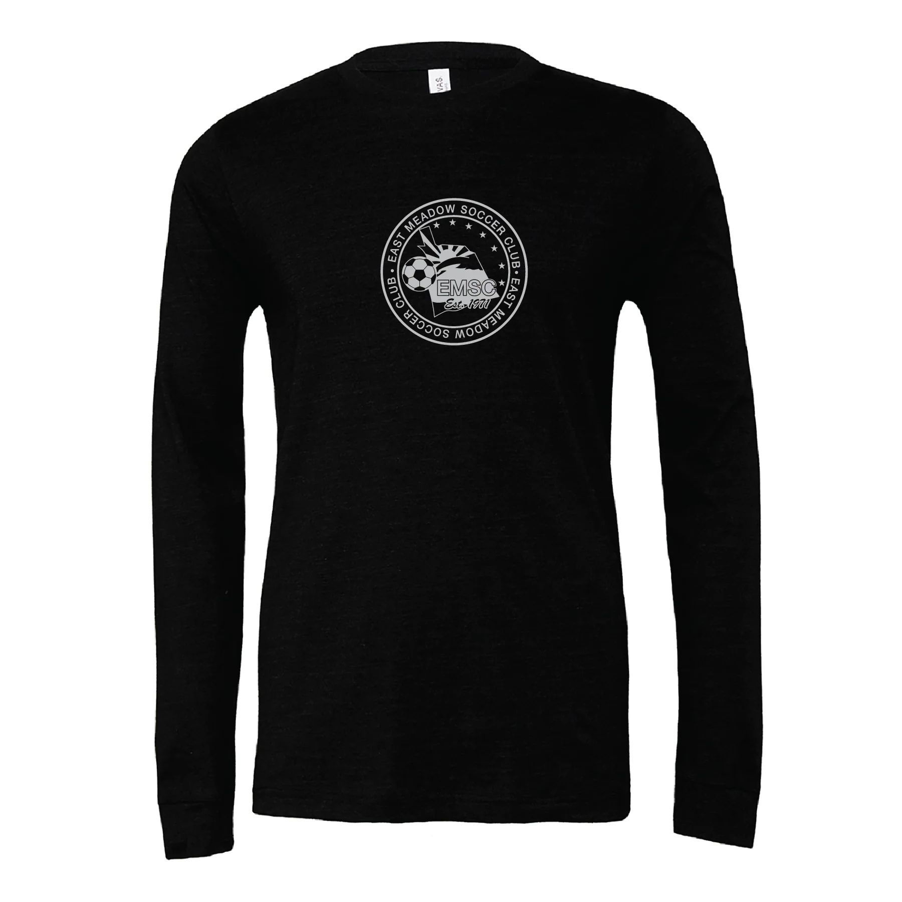 EMSC Long Island Premier (Logo) Bella + Canvas Long Sleeve Triblend T-Shirt Heather Black
