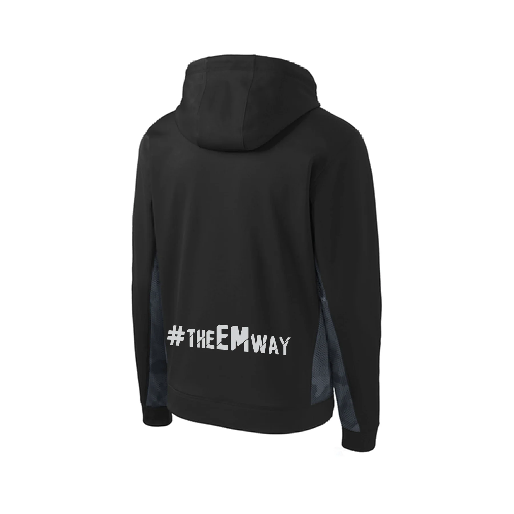 EMSC Long Island Premier Sport-Tek Fleece Colorblock Hoodie Black/Grey - Image 2