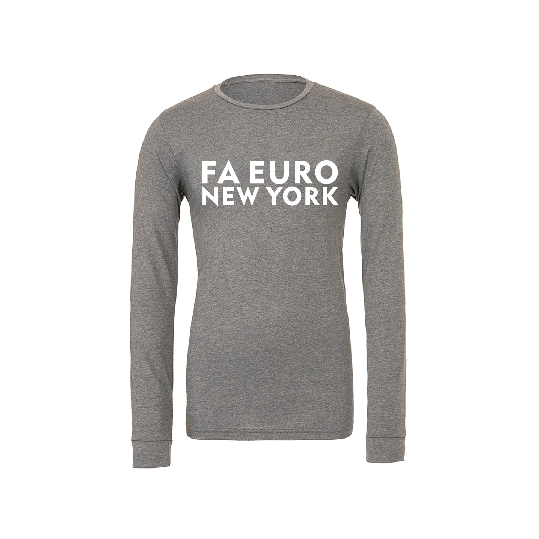 FA Euro New York FAN (Transfer) Bella + Canvas Long Sleeve Triblend T-Shirt Grey - Image 2