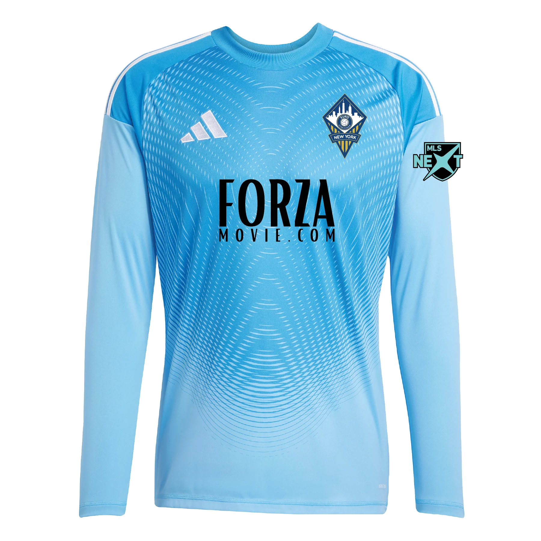 FA Euro New York MLS Next adidas Tiro 24 LS Goalkeeper Jersey Light Blue - Image 3