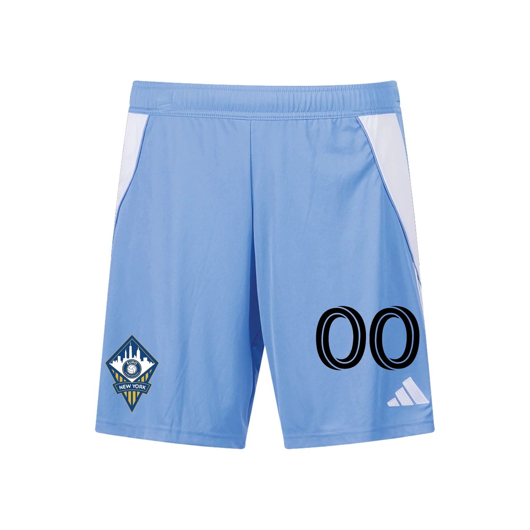 FA Euro New York MLS Next adidas Tiro 24 Goalkeeper Short Light Blue - Image 2