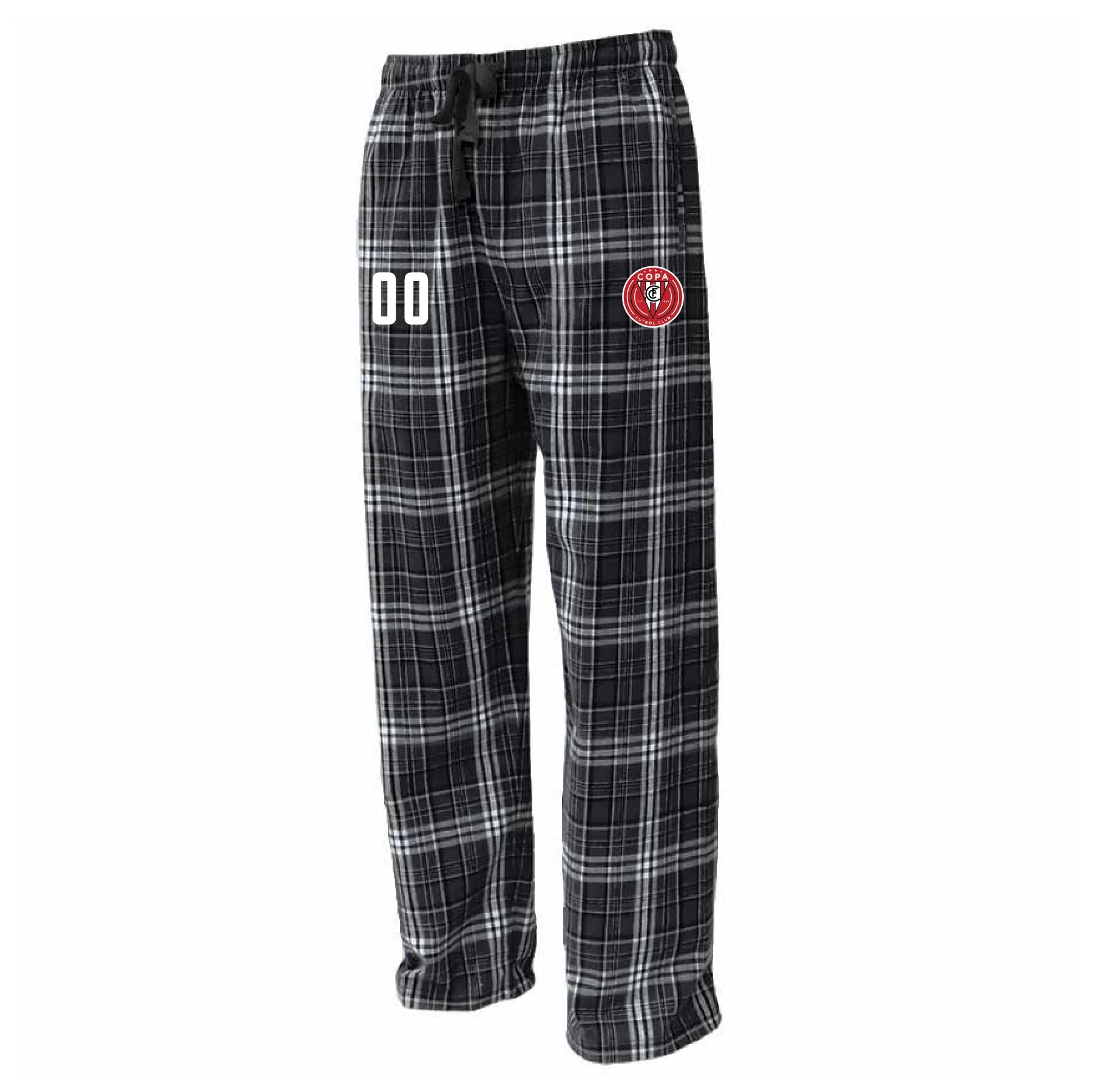 FC Copa Seniors Flannel Plaid Pajama Pant Black/White