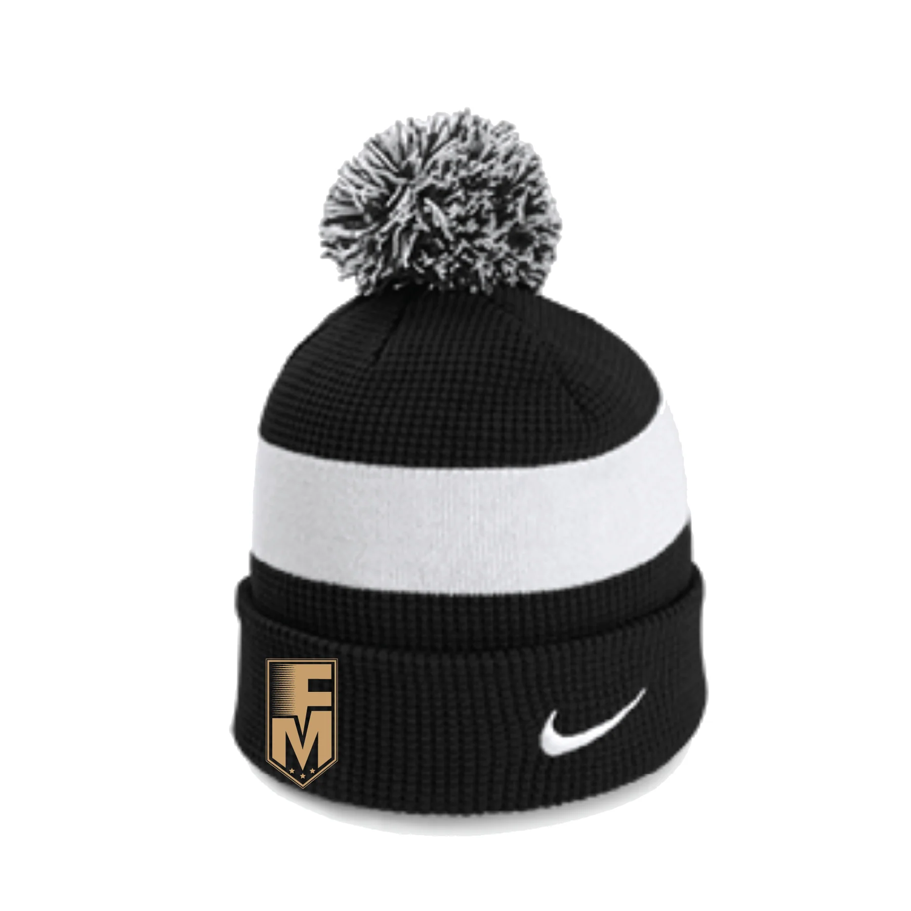 FM Footy Nike Authentic Pom Beanie Black/White