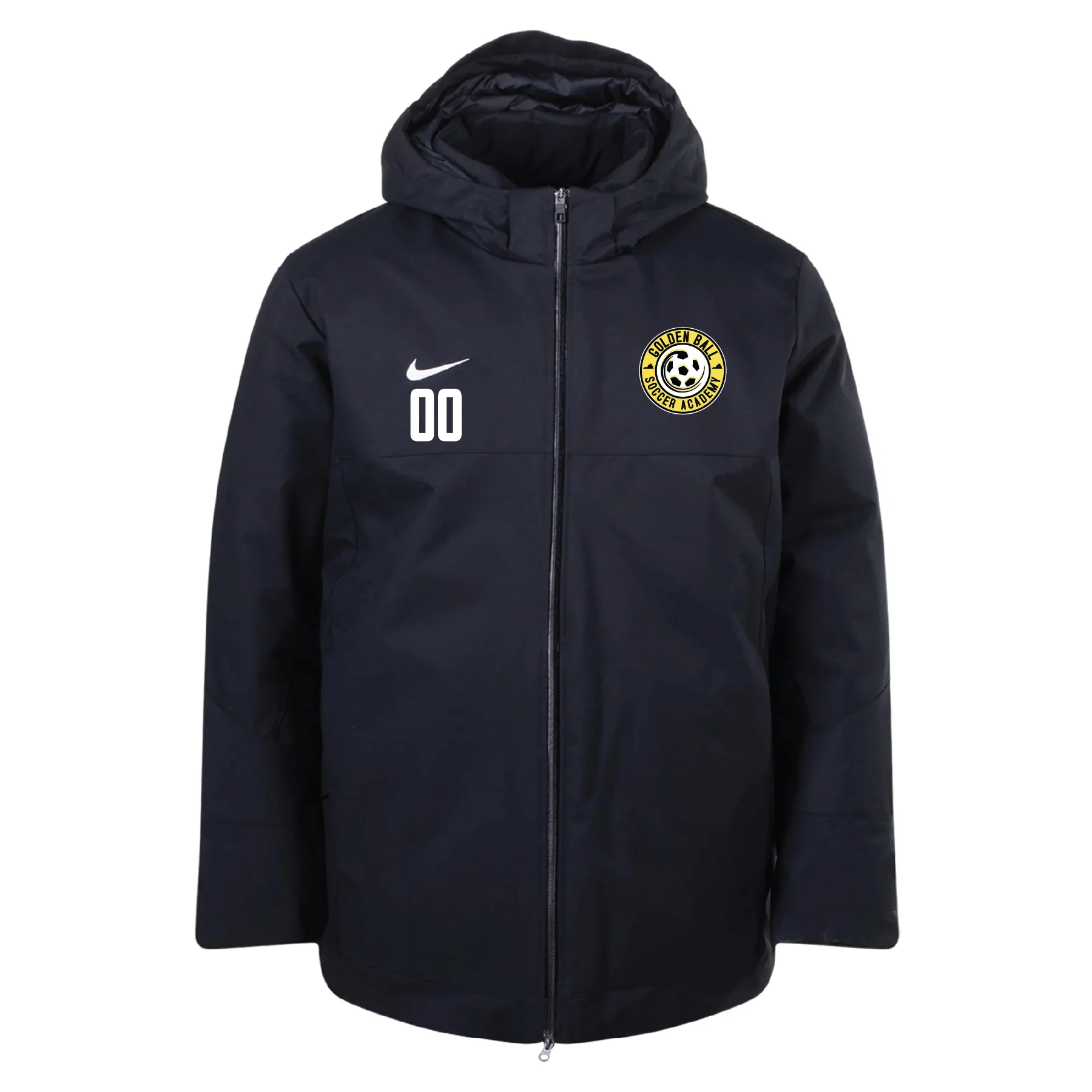 Golden Ball Nike Down Fill Parka Jacket Black
