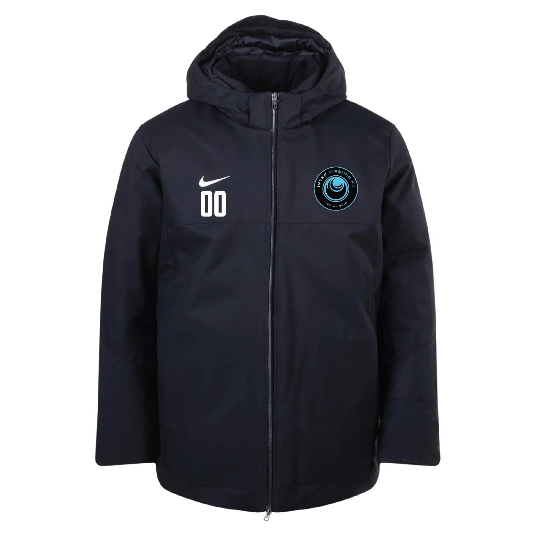 Inter Virginia FC Nike Down Fill Parka Jacket Black