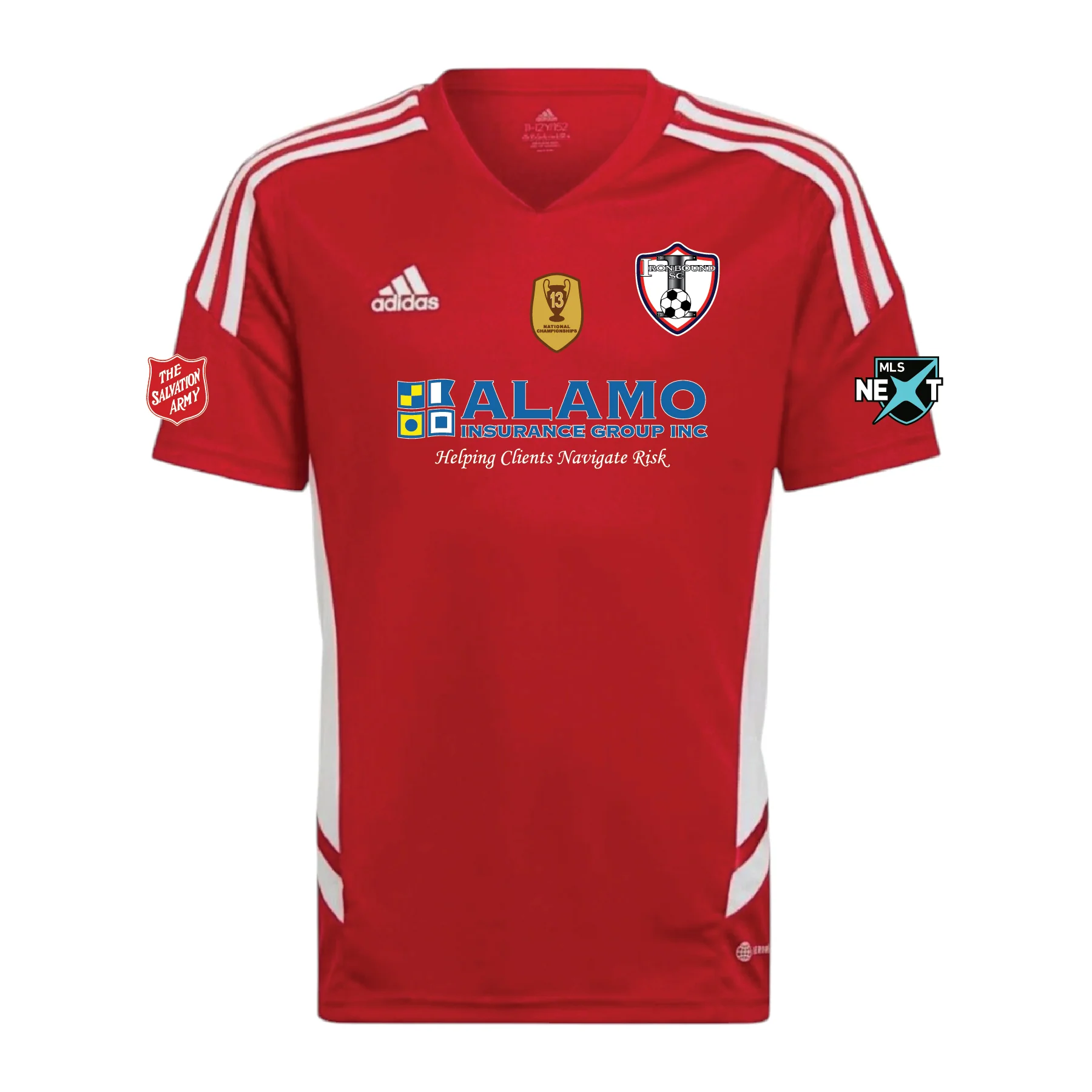ISC MLS NEXT and MLS II. Ages 2013, U17 and U19 Boys adidas Tiro 24 Jersey Red - Image 4
