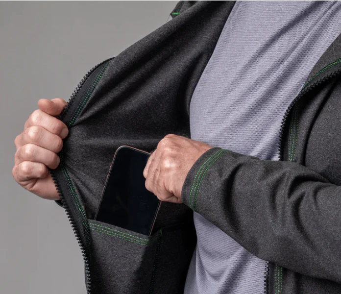 Pasadena PITCH Performance Tribuna Full Zip Hoodie Dark Grey (high quality/athleisure) - Image 7