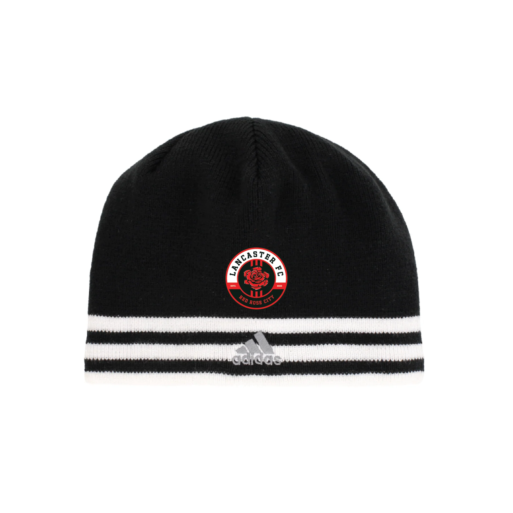 Lancaster FC adidas Leverage Knit Beanie Black/White