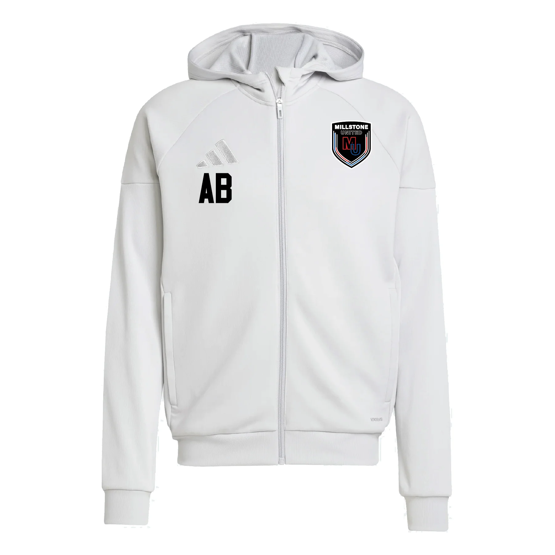Millstone United adidas Tiro 25 Full-Zip Hoodie Light Grey
