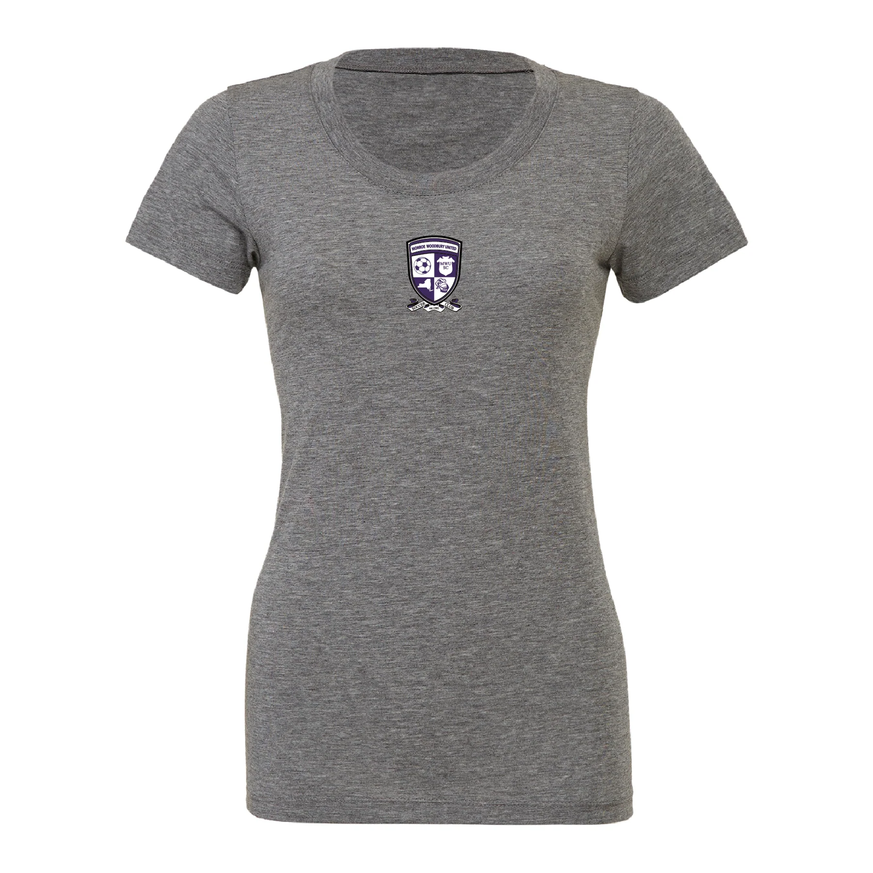 Monroe Woodbury (Patch) Bella + Canvas Short Sleeve Triblend T-Shirt Grey - Image 3