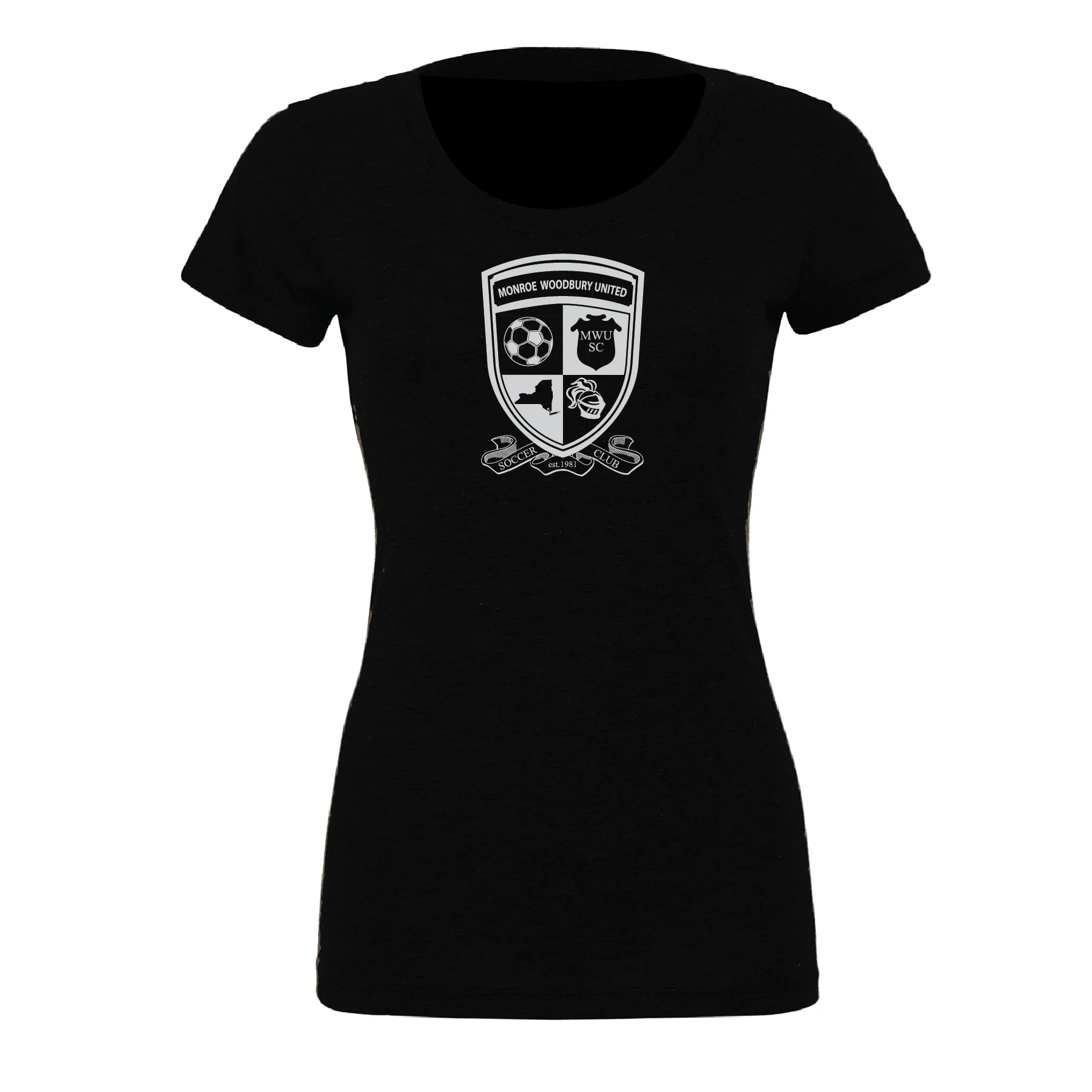 Monroe Woodbury (Logo) Bella + Canvas Short Sleeve Triblend T-Shirt Solid Black - Image 3