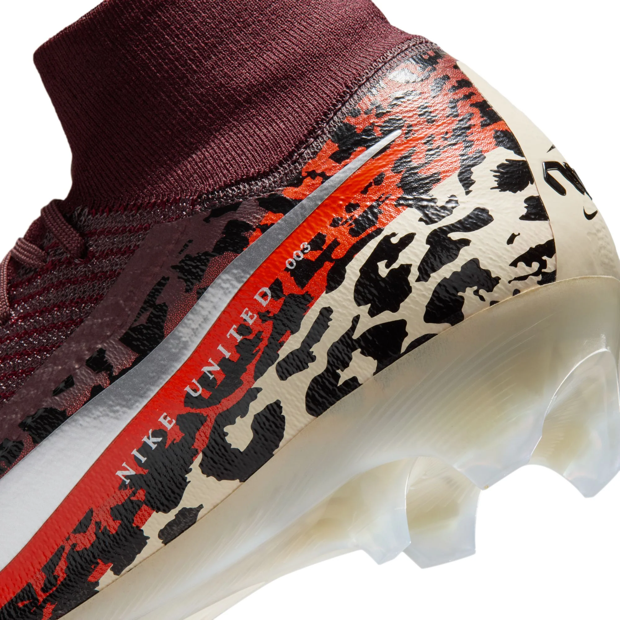 Nike United Superfly 10 Elite FG Firm Ground Soccer Cleats- Burgundy Crush/Metallic Silver - Image 8