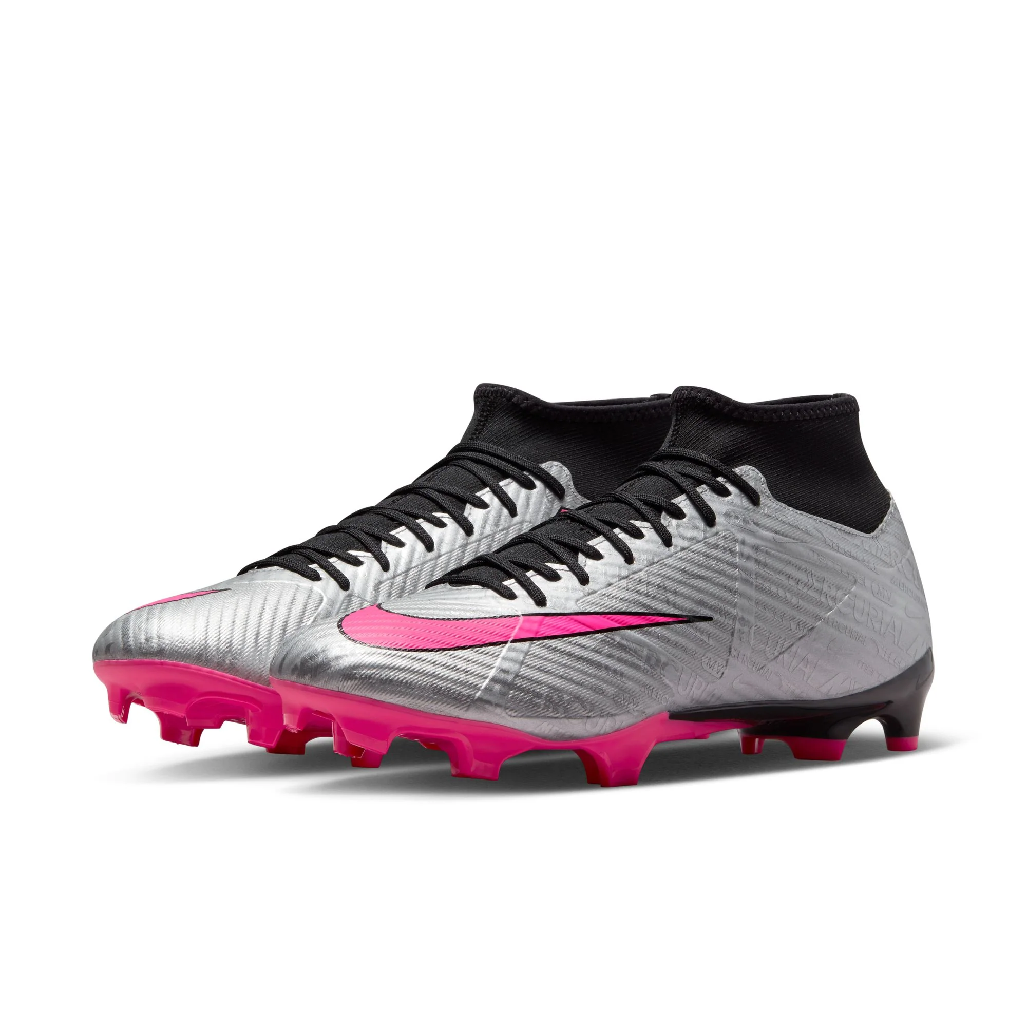 Nike Air Zoom Mercurial Superfly 9 Academy XXV FG/MG Soccer Cleat - MetallicSilver/HyperPink/Black/Volt - Image 4