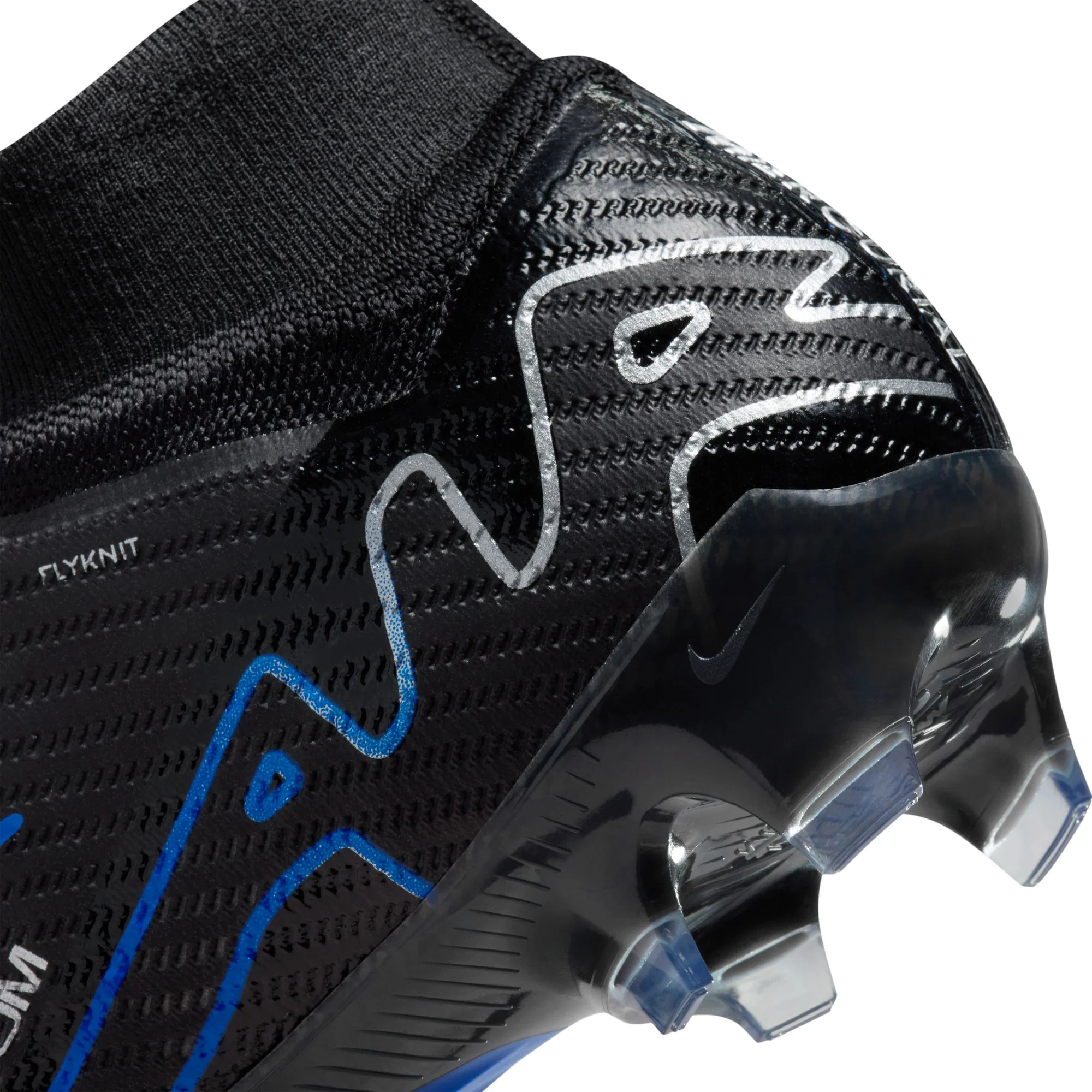 Nike Air Zoom Mercurial Superfly 9 Elite FG Firm Ground Soccer Cleat - Black/Chrome/HyperRoyal - Image 8